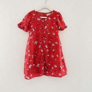 Red floral dress from Roolee